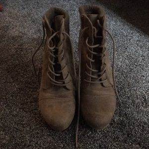 Charlotte Russe lace up high heeled boots